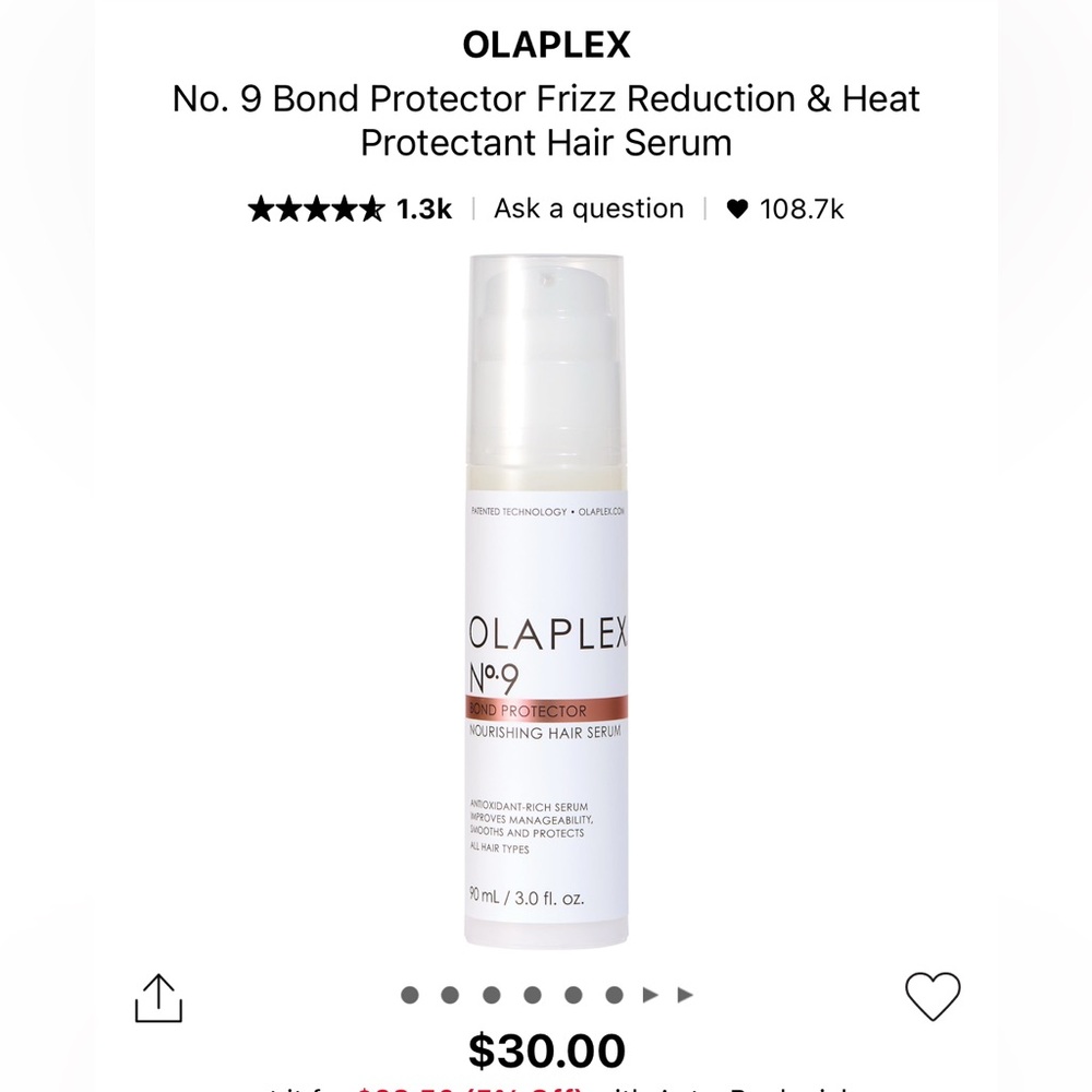 Olaplex no 9 bond protector hair serum